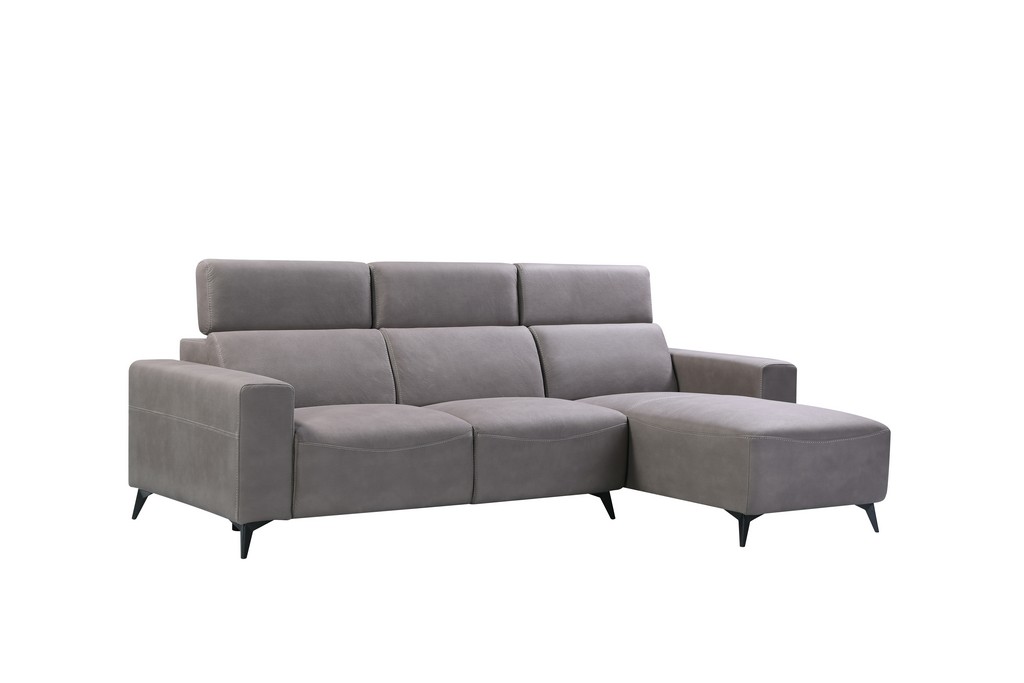 Sectional Sofa Right Chaise Grey Pasargad