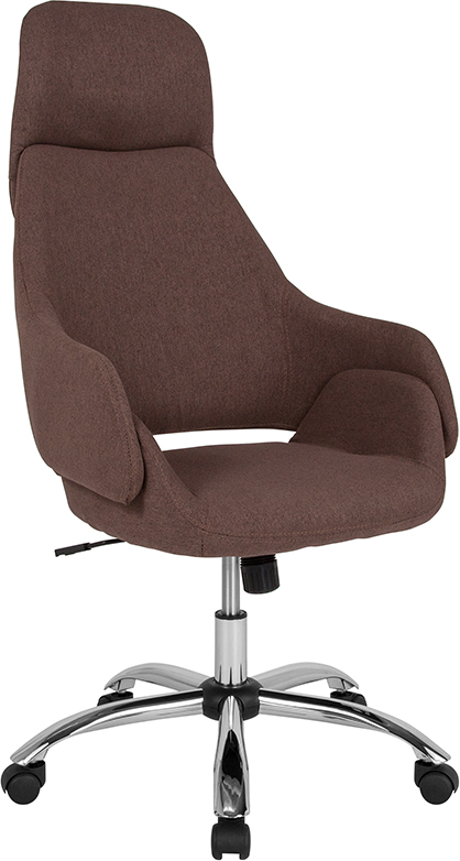 Upholster | Furniture | Office | Fabric | Flash | Brown | Chair | Home | Back | High