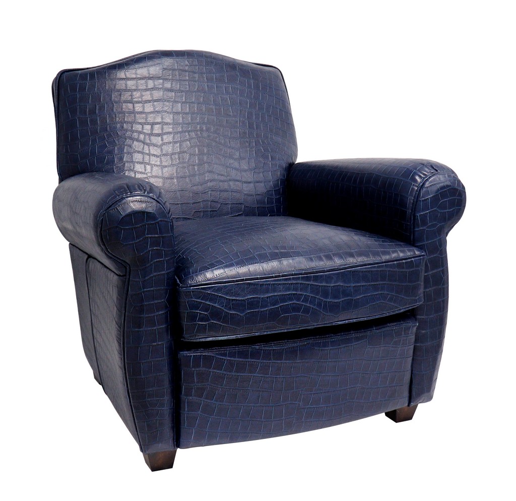 Pasargad Home Vicenza Collection Wing Chair, Blue - Pasargad Home CHAIR-1042