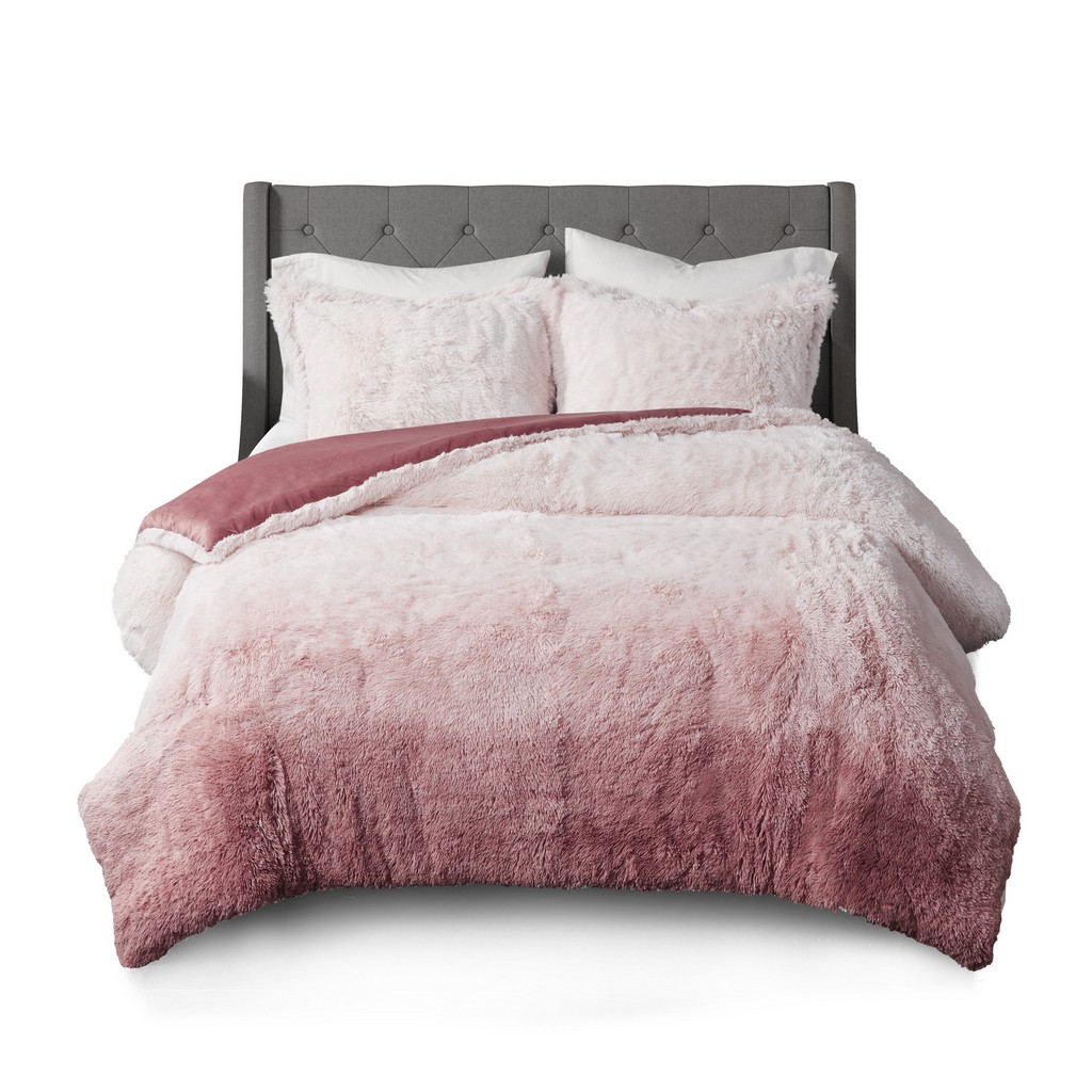 Cleo 100% Polyester Cleo Ombre Shaggy Fur Comforter Set - Cosmoliving Cl10-0013