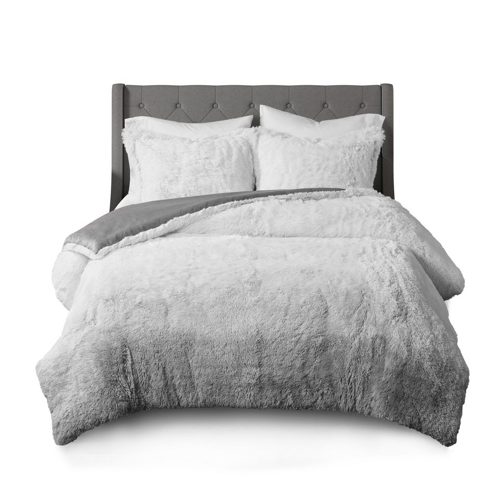 Cleo 100% Polyester Cleo Ombre Shaggy Fur Comforter Set - Cosmoliving Cl10-0010