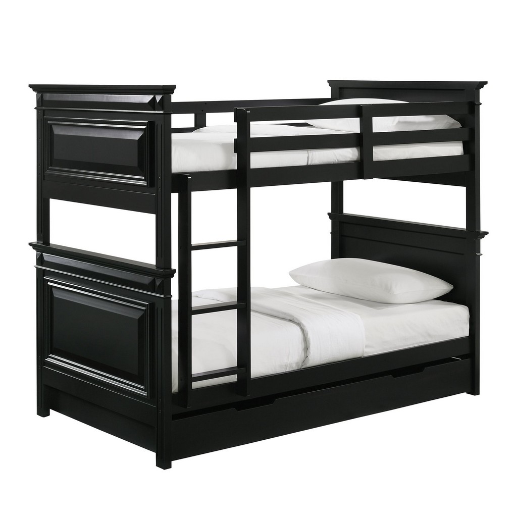 Twin Bunk Bed Trundle Black Picket House