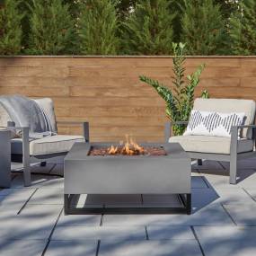 Real Flame Blake Square Propane Fire Table in Weathered Slate With Natural Gas Conversion Kit - Real Flame C966LP-WSLT