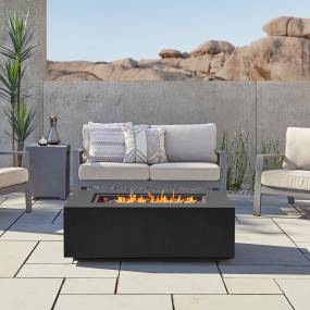 Real Flame Aegean 50" Rectangle Propane Fire Table in Black with Natural Gas Conversion Kit - Real Flame C9813LP-BLK