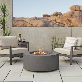 Aegean Round Propane Fire Table in Weathered Slate with Natural Gas Conversion Kit by Real Flame - Real Flame C9815LP-WSLT