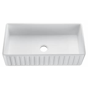 Roine Farmhouse Reversible Apron Front Solid Surface 33 in. Single Basin Kitchen Sink in White - ANZZI K-AZ227-1A