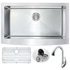 Elysian Farmhouse 36 in. Kitchen Sink with Accent Faucet in Polished Chrome - ANZZI KAZ3620-031