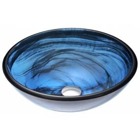 Soave Series Deco-Glass Vessel Sink in Sapphire Wisp - ANZZI LS-AZ048