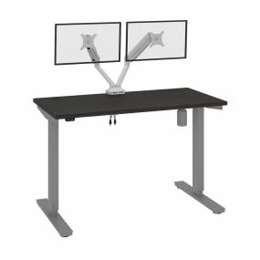 Upstand 48W x 24D Standing Desk with Dual Monitor Arm in Deep Grey - Bestar 175860-000032