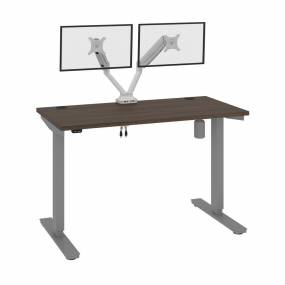 Upstand 48W x 24D Standing Desk with Dual Monitor Arm in Antigua - Bestar 175860-000052