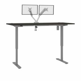 Upstand 72W x 30D Standing Desk with Dual Monitor Arm in Deep Grey - Bestar 175880-000032