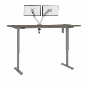 Upstand 72W x 30D Standing Desk with Dual Monitor Arm in Bark Grey - Bestar 175880-000047