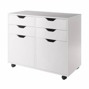 Halifax 2 Section Mobile Storage Cabinet In White - Winsome Wood 10622