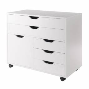 Halifax 3 Section Mobile Storage Cabinet In White - Winsome Wood 10633