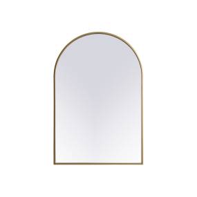 Metal Frame Arch Mirror 24X36 Inch In Brass - Elegant Lighting MR1A2436BRS