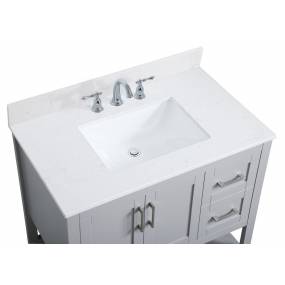 36 inch Single Bathroom Vanity in Grey with Backsplash - Elegant Lighting VF16036GR-BS