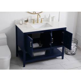 42 inch Single Bathroom Vanity in Blue with Backsplash - Elegant Lighting VF16042BL-BS