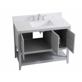42 inch Single Bathroom Vanity in Grey with Backsplash - Elegant Lighting VF16042GR-BS