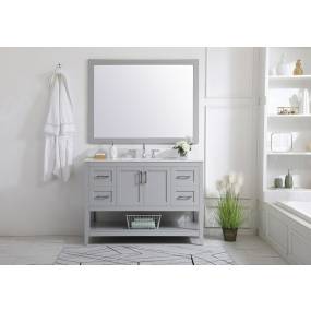 48 inch Single Bathroom Vanity in Grey with Backsplash - Elegant Lighting VF16048GR-BS
