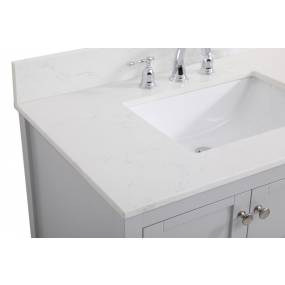 36 inch Single Bathroom Vanity in Gray with Backsplash - Elegant Lighting VF16436GR-BS