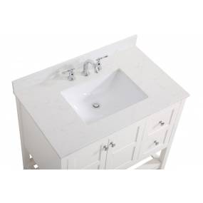 36 inch Single Bathroom Vanity in White with Backsplash - Elegant Lighting VF16436WH-BS