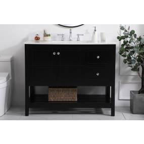 42 inch Single Bathroom Vanity in Black with Backsplash - Elegant Lighting VF16442BK-BS