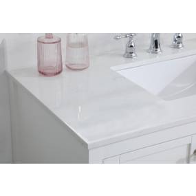 42 inch Single Bathroom Vanity in White with Backsplash - Elegant Lighting VF16442WH-BS