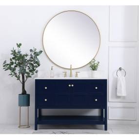 48 inch Single Bathroom Vanity in Blue with Backsplash - Elegant Lighting VF16448BL-BS
