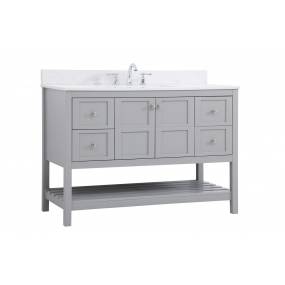 48 inch Single Bathroom Vanity in Gray with Backsplash - Elegant Lighting VF16448GR-BS