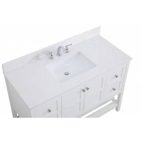 48 inch Single Bathroom Vanity in White with Backsplash - Elegant Lighting VF16448WH-BS