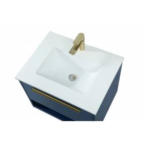 24 inch single bathroom vanity in blue - Elegant Lighting VF43524MBL