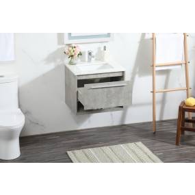 24 inch single bathroom vanity in concrete grey - Elegant Lighting VF43524MCG