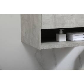 30 inch single bathroom vanity in concrete grey with backsplash - Elegant Lighting VF43530MCG-BS