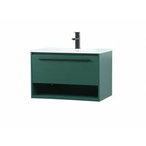30 inch single bathroom vanity in green - Elegant Lighting VF43530MGN