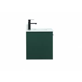 30 inch single bathroom vanity in green with backsplash - Elegant Lighting VF43530MGN-BS