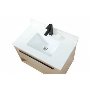 30 inch single bathroom vanity in maple with backsplash - Elegant Lighting VF43530MMP-BS