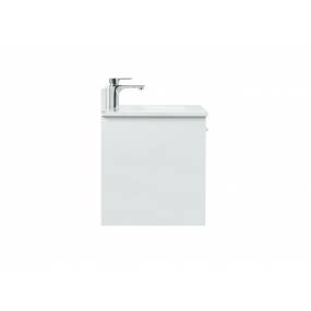 30 inch single bathroom vanity in white with backsplash - Elegant Lighting VF43530MWH-BS