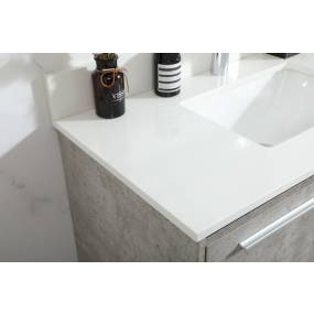 36 inch single bathroom vanity in concrete grey with backsplash - Elegant Lighting VF43536MCG-BS