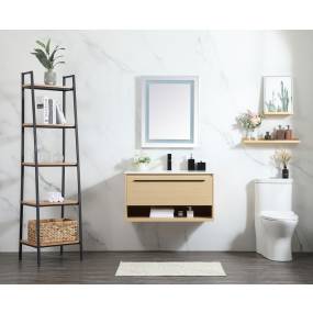 36 inch single bathroom vanity in maple with backsplash - Elegant Lighting VF43536MMP-BS