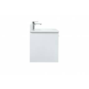 36 inch single bathroom vanity in white with backsplash - Elegant Lighting VF43536MWH-BS