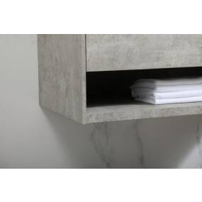 40 inch single bathroom vanity in concrete grey with backsplash - Elegant Lighting VF43540MCG-BS