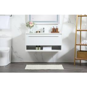 40 inch single bathroom vanity in white - Elegant Lighting VF43540MWH