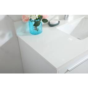 40 inch single bathroom vanity in white with backsplash - Elegant Lighting VF43540MWH-BS