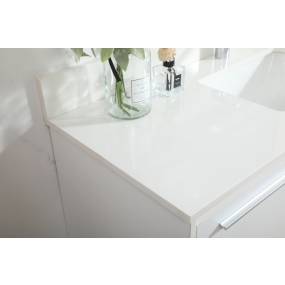 48 inch single bathroom vanity in white with backsplash - Elegant Lighting VF43548MWH-BS