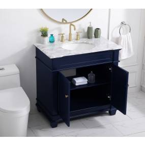 36 inch Single Bathroom Vanity set in Blue - Elegant Lighting VF50036BL