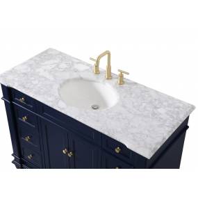 48 inch Single Bathroom Vanity set in Blue - Elegant Lighting VF50048BL