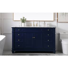 60 inch Single Bathroom Vanity set in Blue - Elegant Lighting VF50060BL