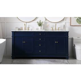 72 inch Double Bathroom Vanity set in Blue - Elegant Lighting VF50072DBL