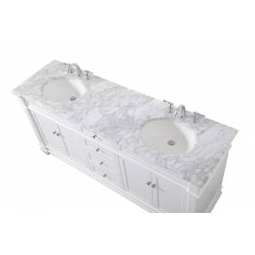 72 inch Double Bathroom Vanity set in White - Elegant Lighting VF50072DWH