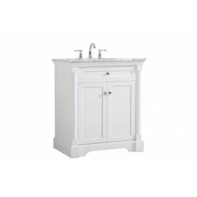 30 inch single bathroom vanity in  White - Elegant Lighting VF53030WH